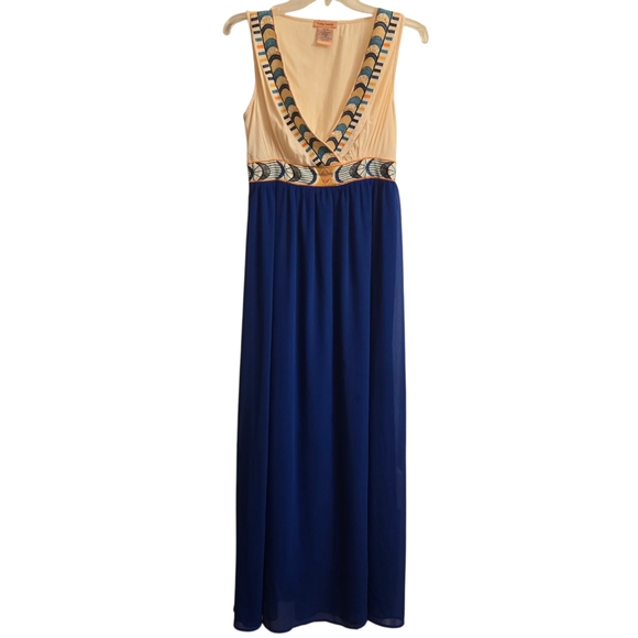 Flying Tomato Dresses & Skirts - Anthropology Flying Tomato Aztec Navy Orange and Cream Maxi Dress